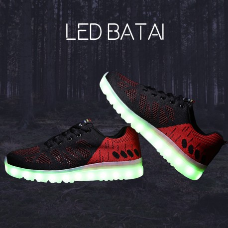 Tamsiai mėlyni/raudoni LED batai