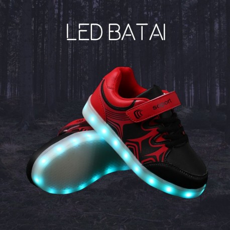 Juodai raudoni LED batai