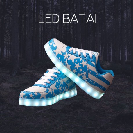 Mėlyni LED batai su žvaigždutėmis